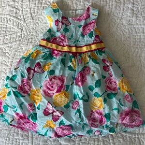 Nannette Pink and Yellow Floral Butterfly Dress